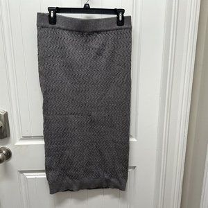 Heartloom Sweater Pencil Skirt Gray Cable Knit Size Medium Midi